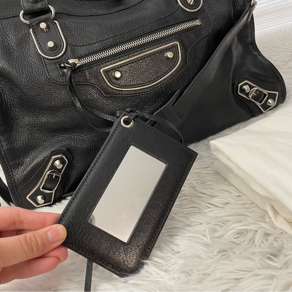 Balenciaga City Classic Metallic Edge Black Leather Hand/Shoulder Bag Medium - Picture 8 of 14